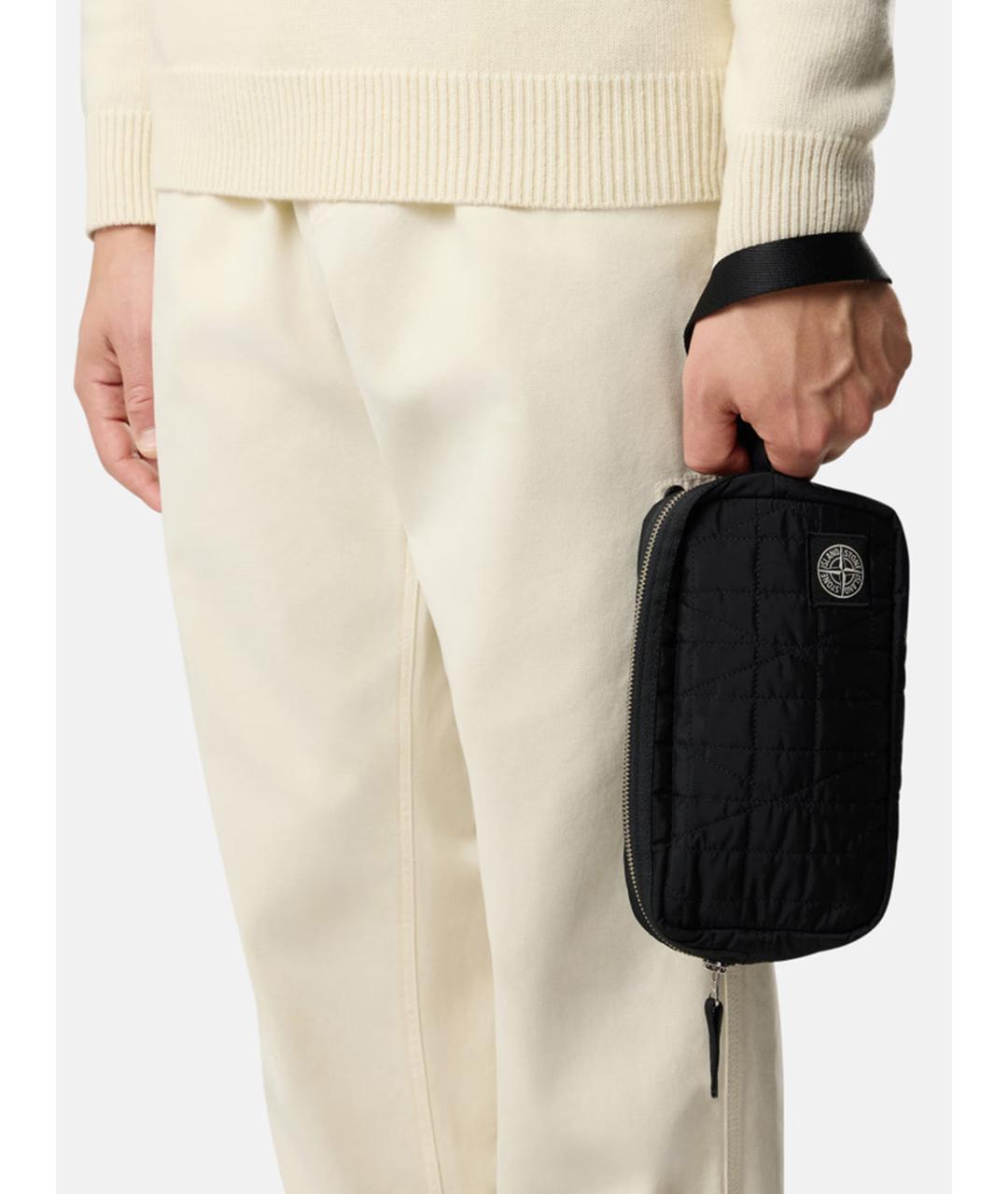 STONE ISLAND Черная синтетическая барсетка, фото 2
