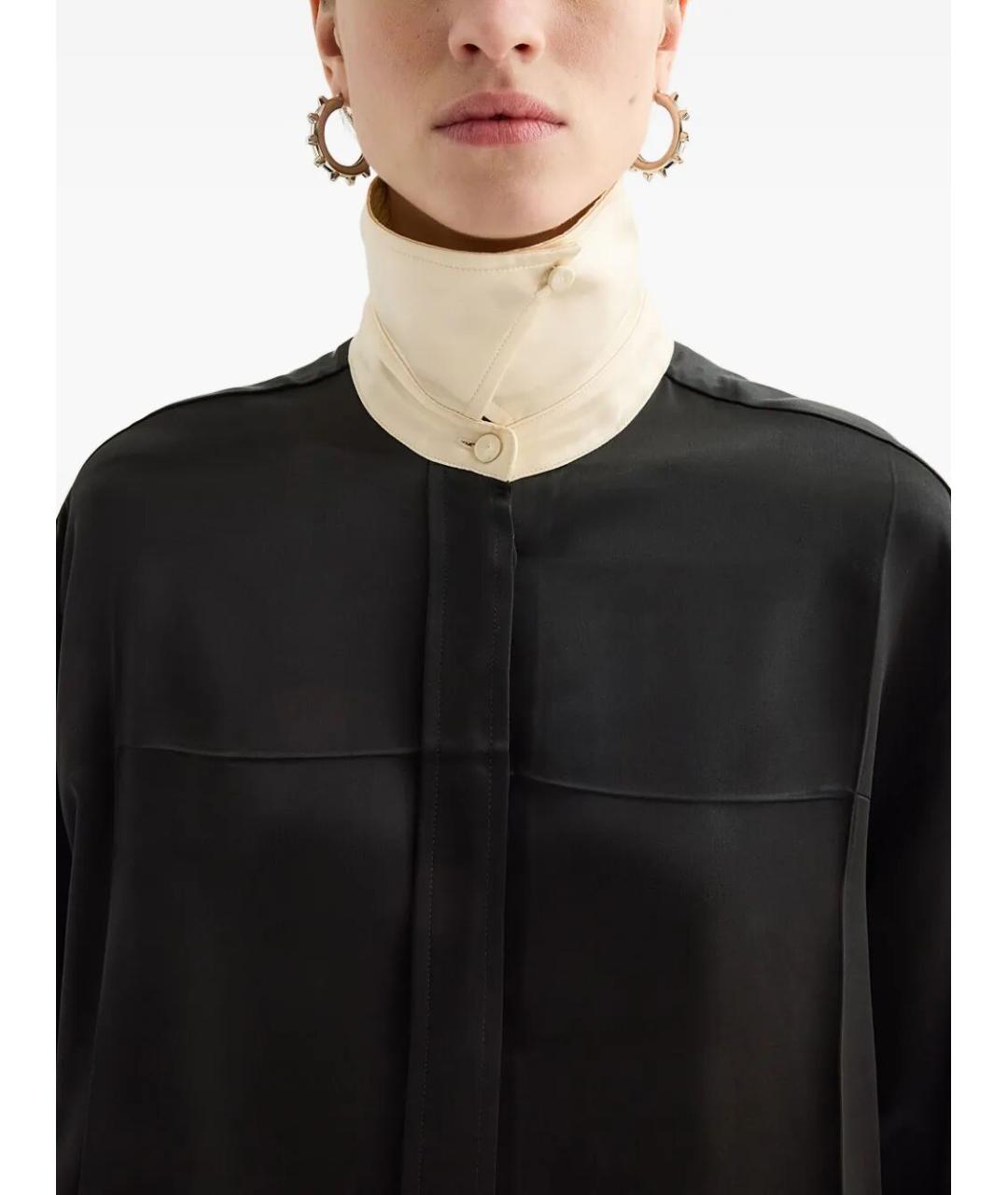 JIL SANDER Черная вискозная рубашка, фото 4