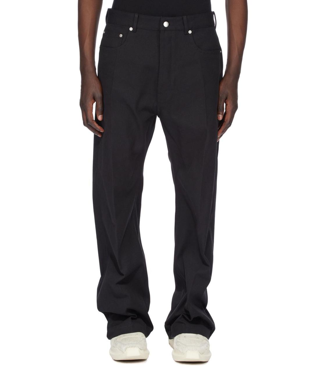 RICK OWENS Черные хлопковые прямые джинсы, фото 2