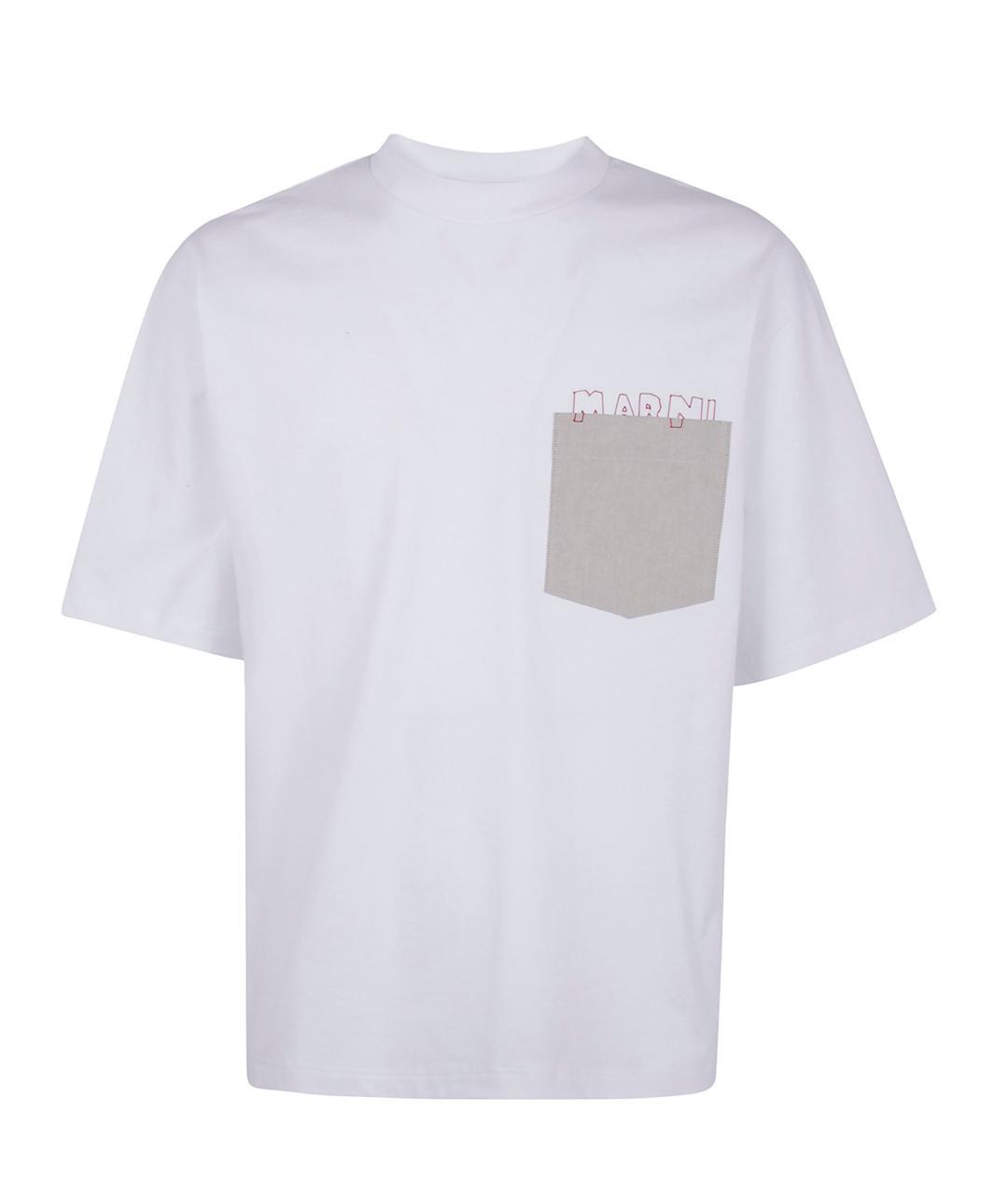 MARNI Белая хлопковая футболка, фото 1