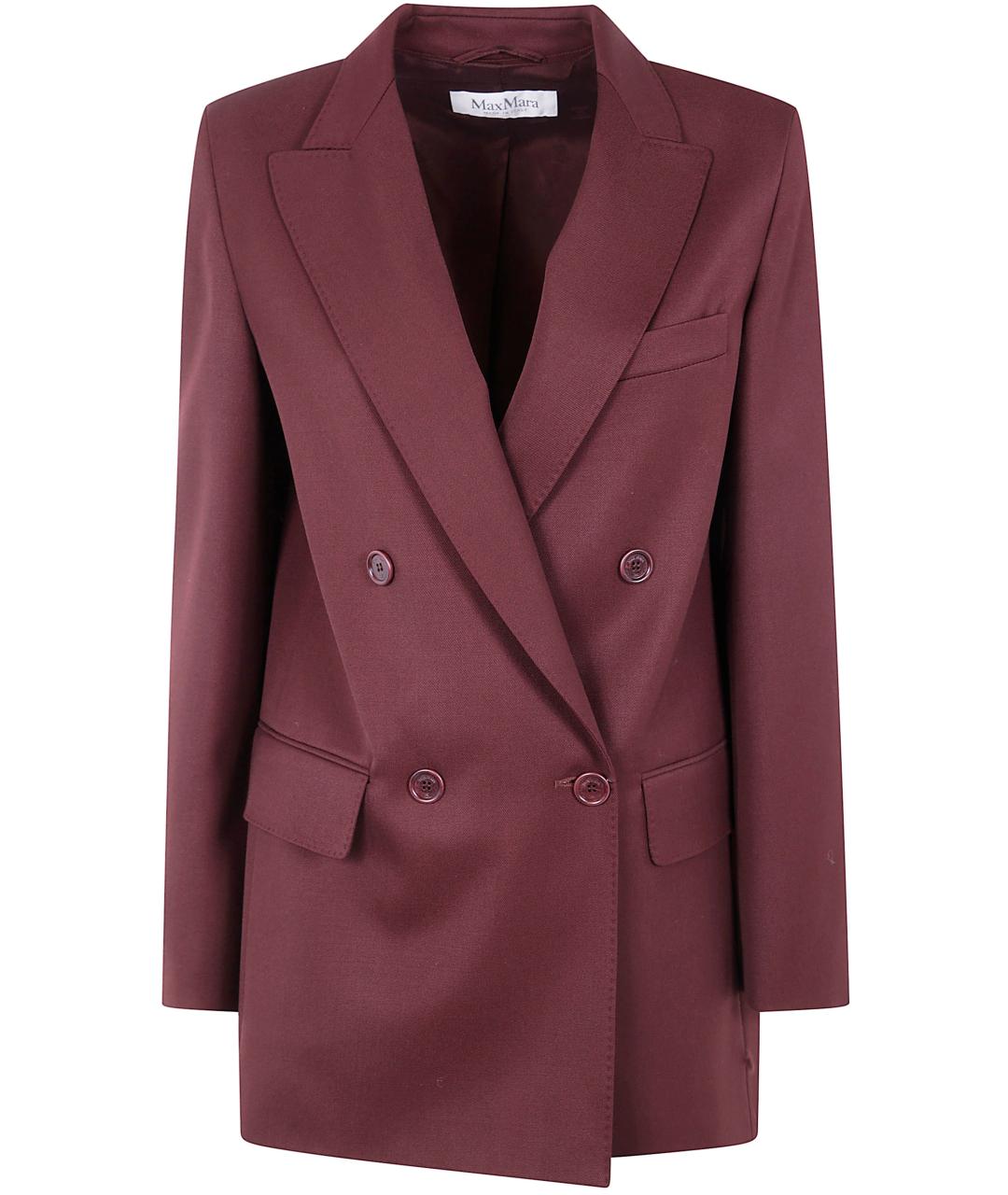 MAX MARA Бордовый шерстяной жакет/пиджак, фото 1