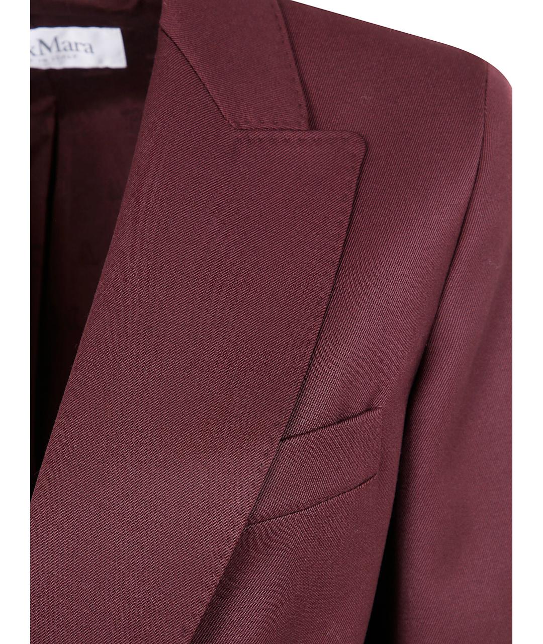 MAX MARA Бордовый шерстяной жакет/пиджак, фото 3