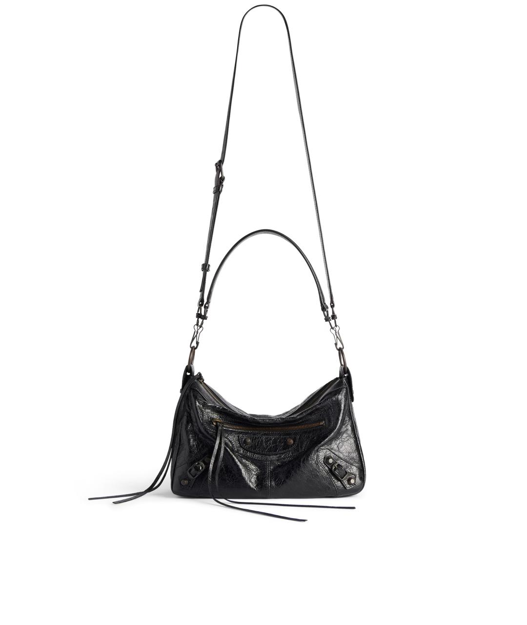 BALENCIAGA Черная кожаная сумка на плечо, фото 1