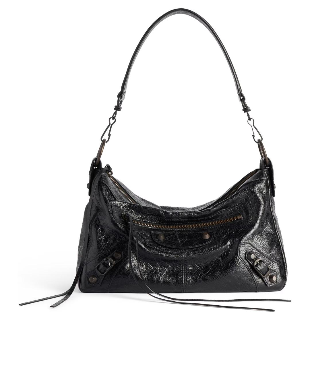 BALENCIAGA Черная кожаная сумка на плечо, фото 4