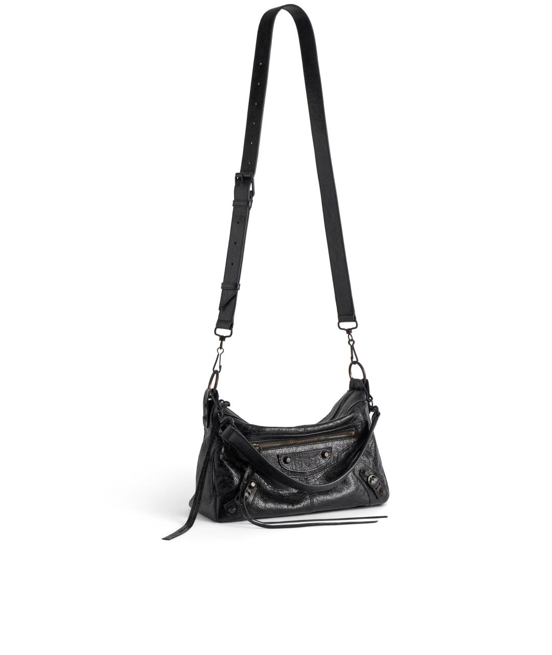 BALENCIAGA Черная кожаная сумка на плечо, фото 2