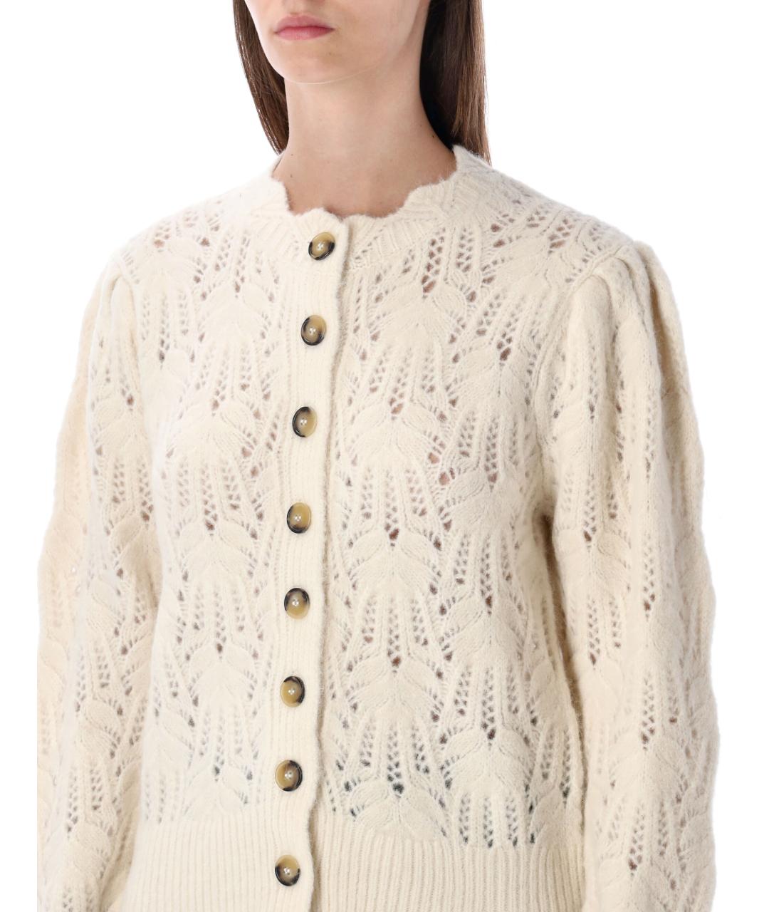 ISABEL MARANT Белый шерстяной кардиган, фото 4
