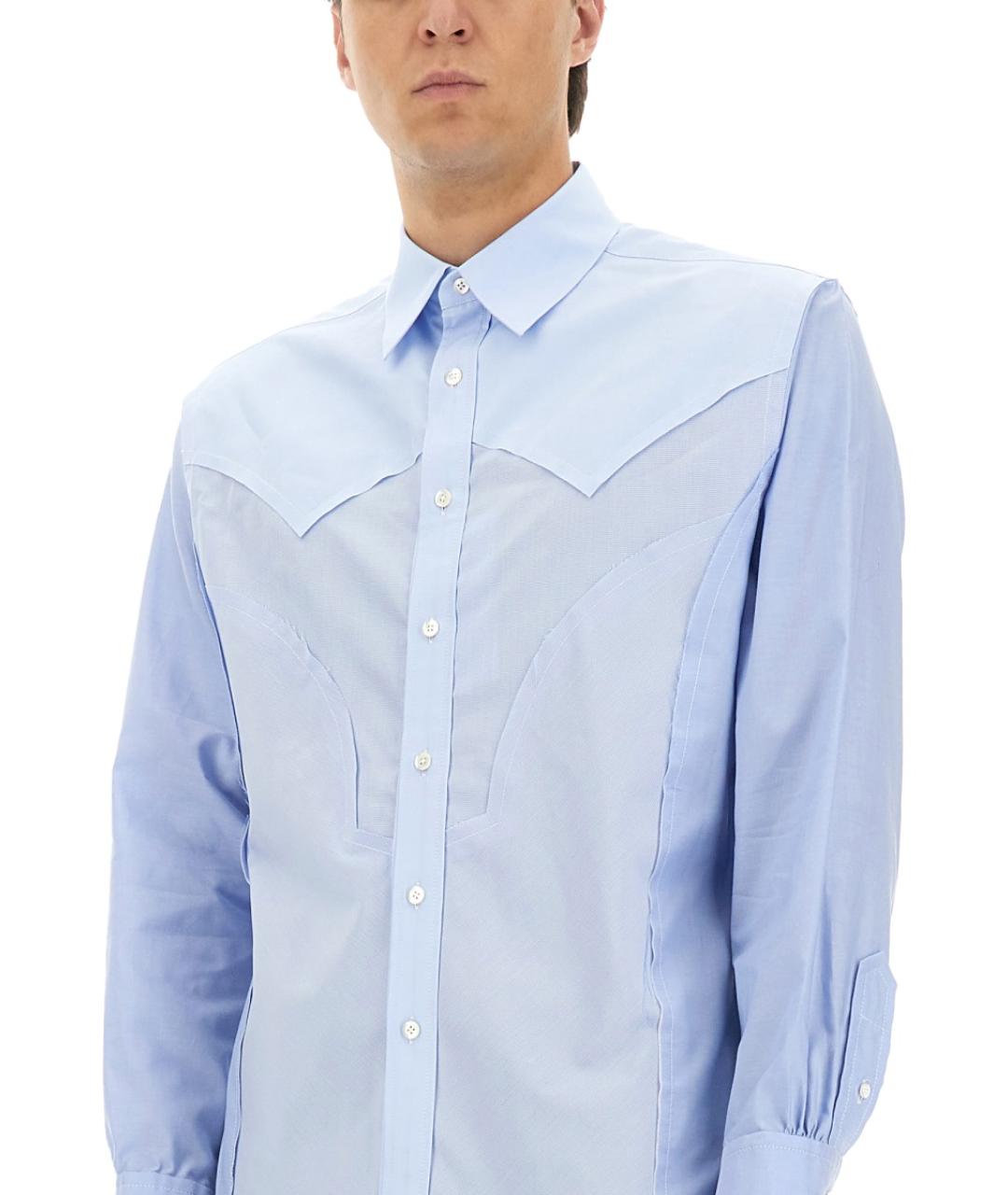 MAISON MARGIELA Голубая хлопковая кэжуал рубашка, фото 5
