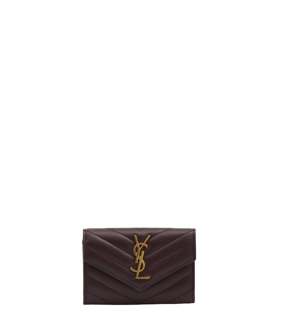 SAINT LAURENT Бордовый кожаный кошелек, фото 1