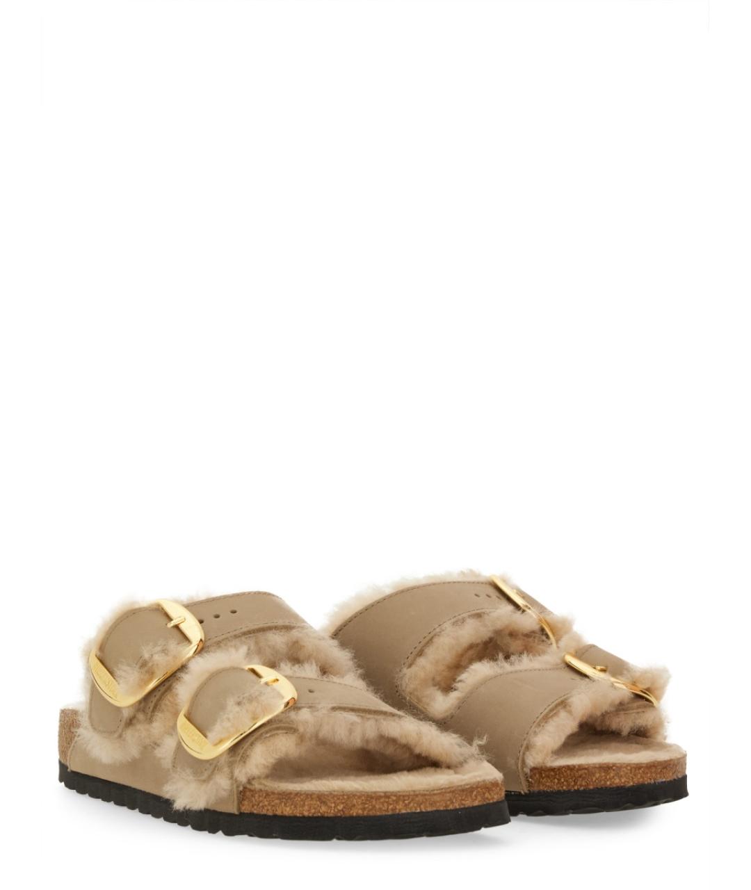 BIRKENSTOCK Коричневые кожаные сандалии, фото 2