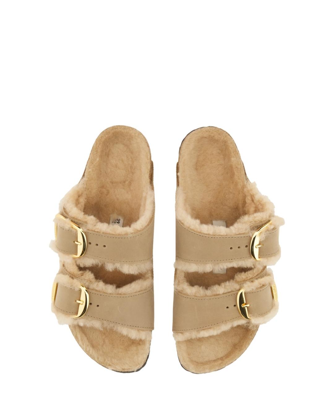 BIRKENSTOCK Коричневые кожаные сандалии, фото 5