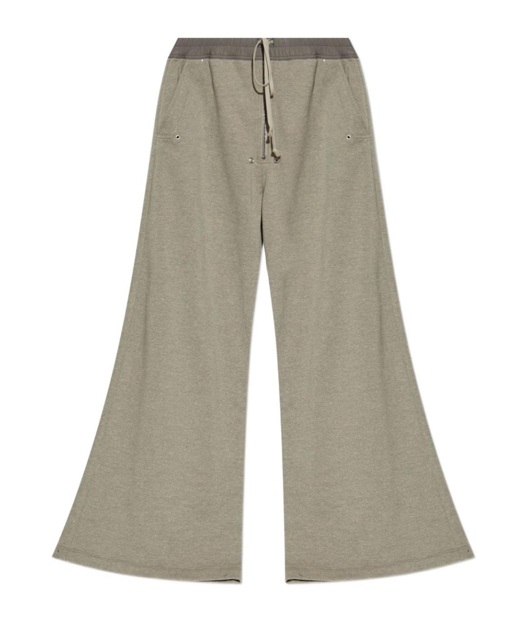 RICK OWENS DRKSHDW Серые хлопковые повседневные брюки, фото 1