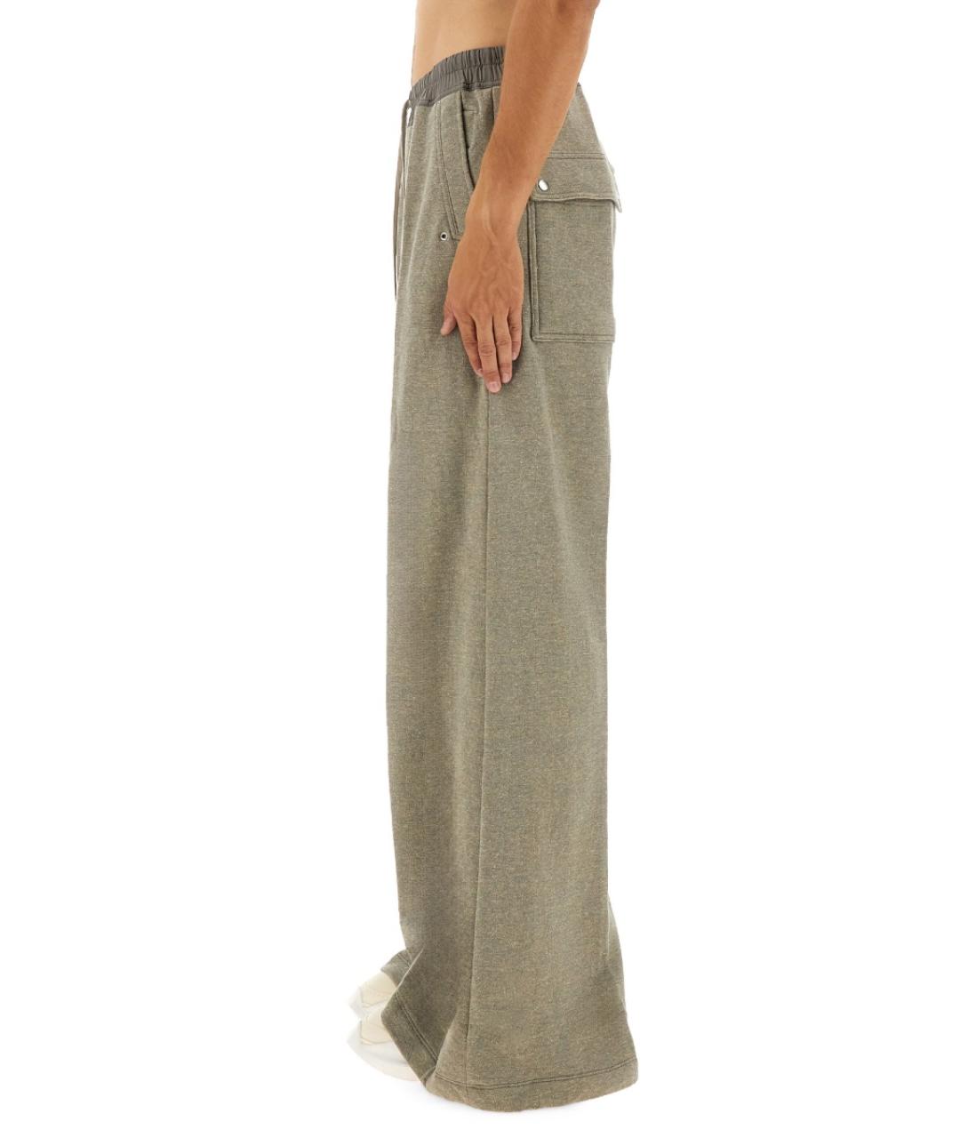 RICK OWENS DRKSHDW Серые хлопковые повседневные брюки, фото 4