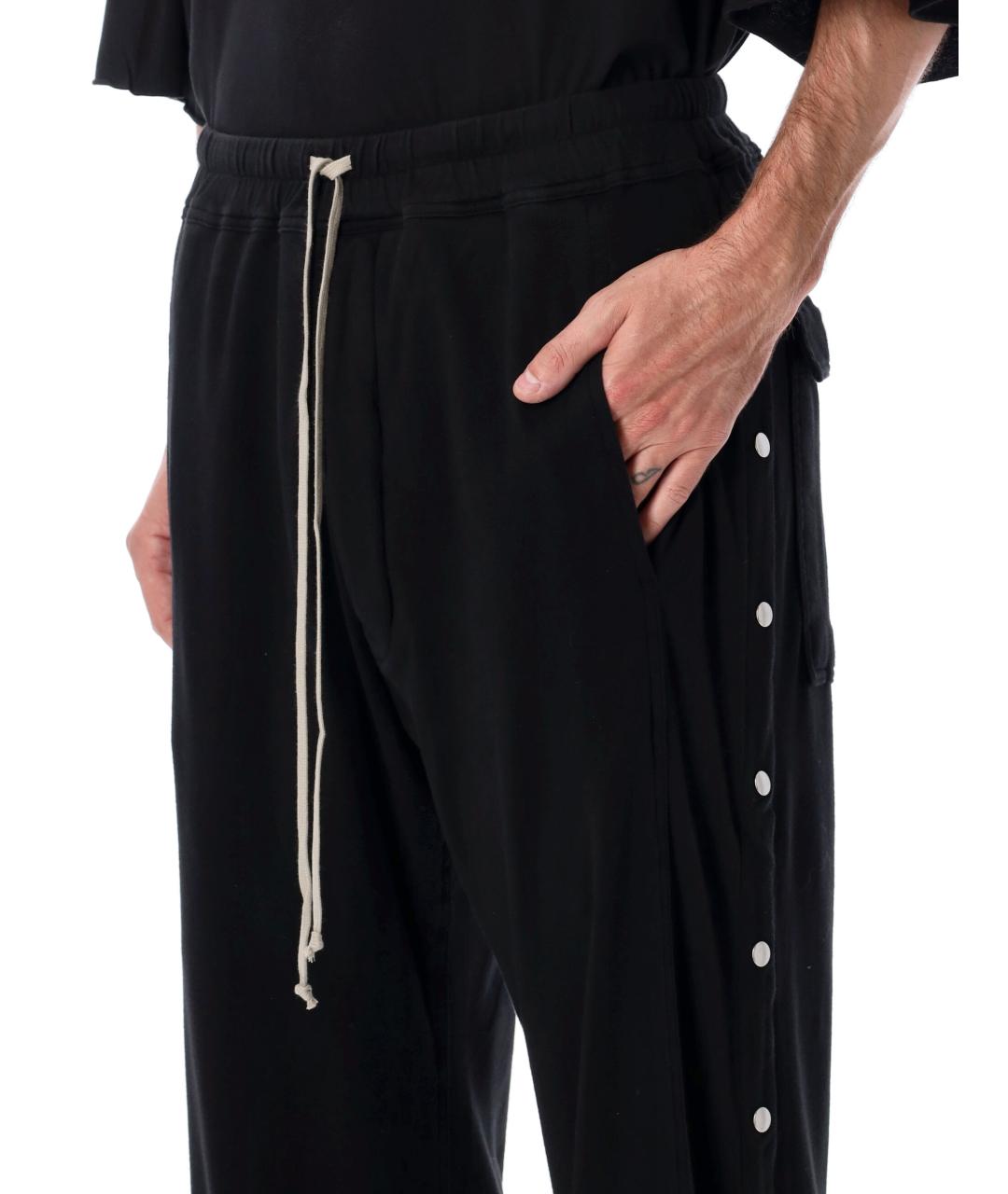RICK OWENS Черные хлопковые повседневные брюки, фото 3