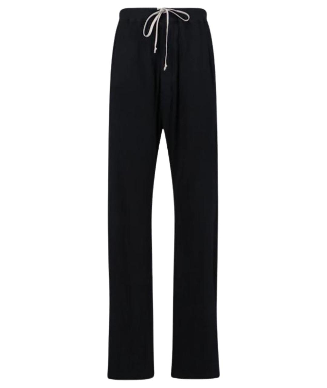 RICK OWENS Черные хлопковые повседневные брюки, фото 1