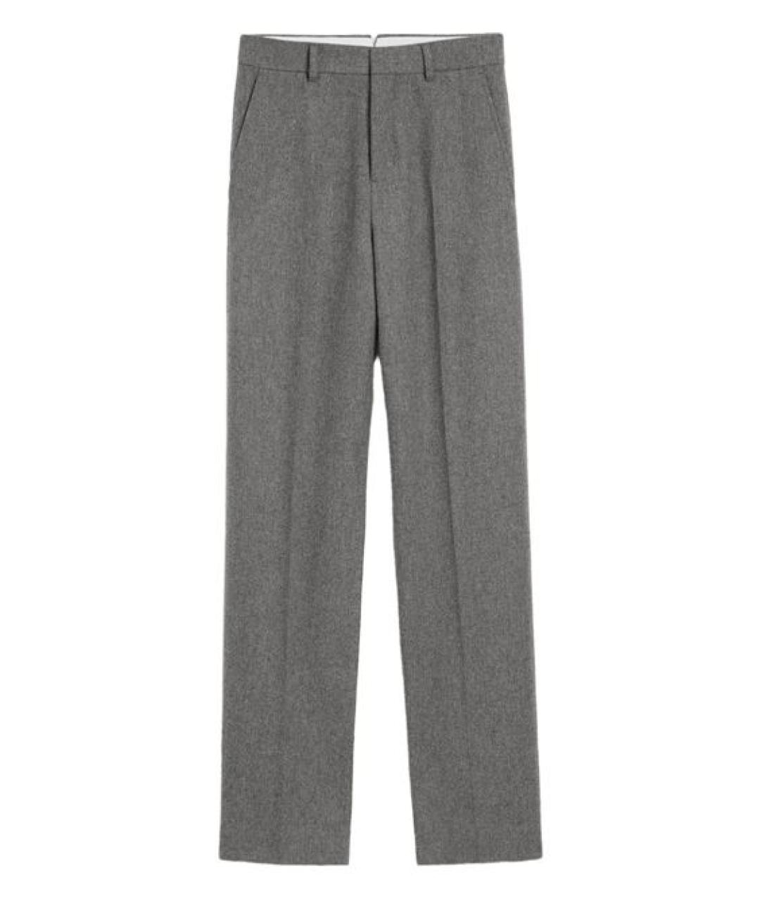 Ami Paris Серые шерстяные прямые брюки, фото 1