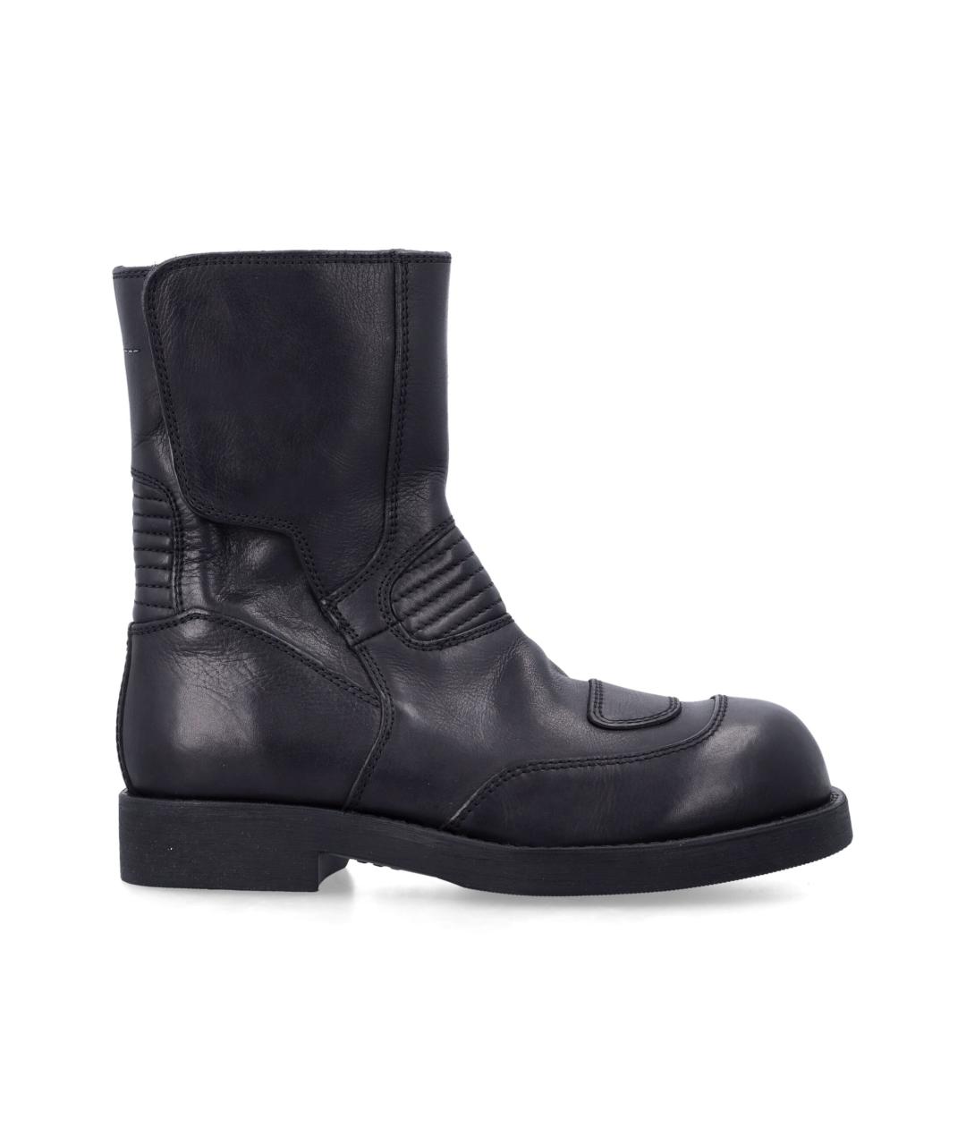 MM6 MAISON MARGIELA Черные кожаные ботинки, фото 1