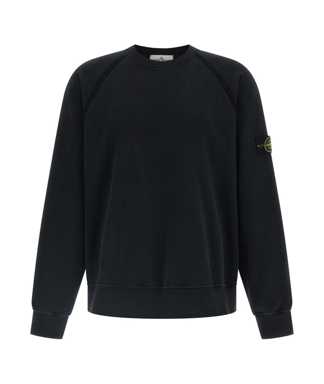 STONE ISLAND Черный хлопковый джемпер / свитер, фото 1