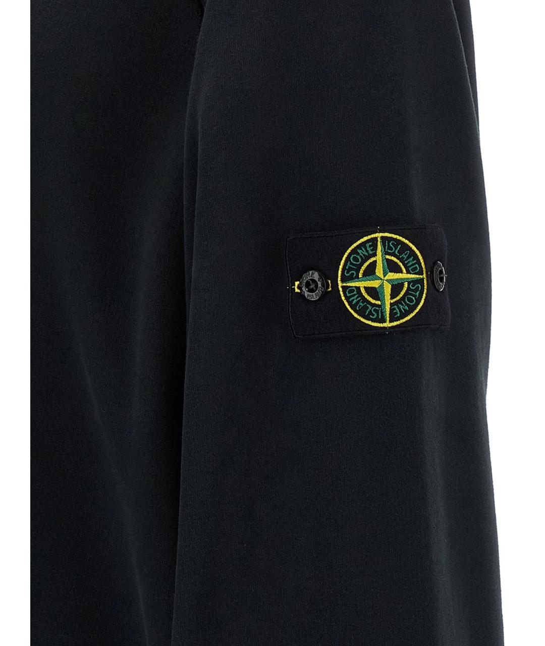 STONE ISLAND Черный хлопковый джемпер / свитер, фото 4