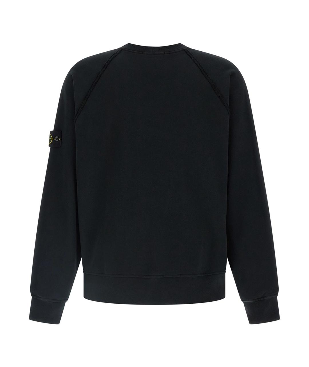STONE ISLAND Черный хлопковый джемпер / свитер, фото 2