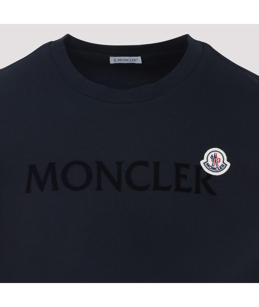 MONCLER Синяя хлопковая футболка, фото 4