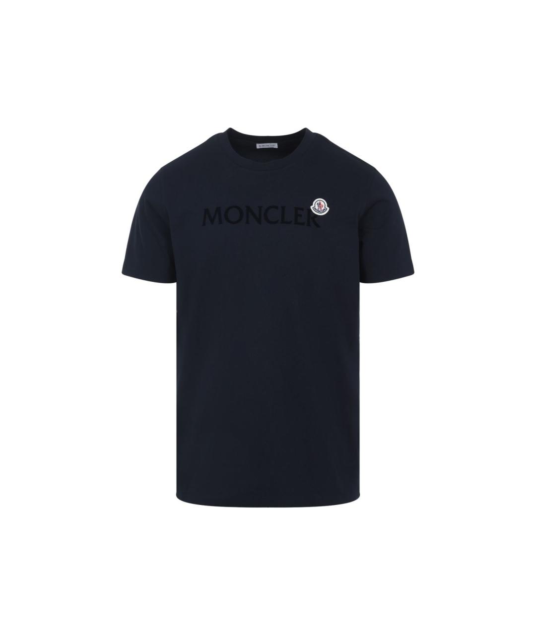 MONCLER Синяя хлопковая футболка, фото 1