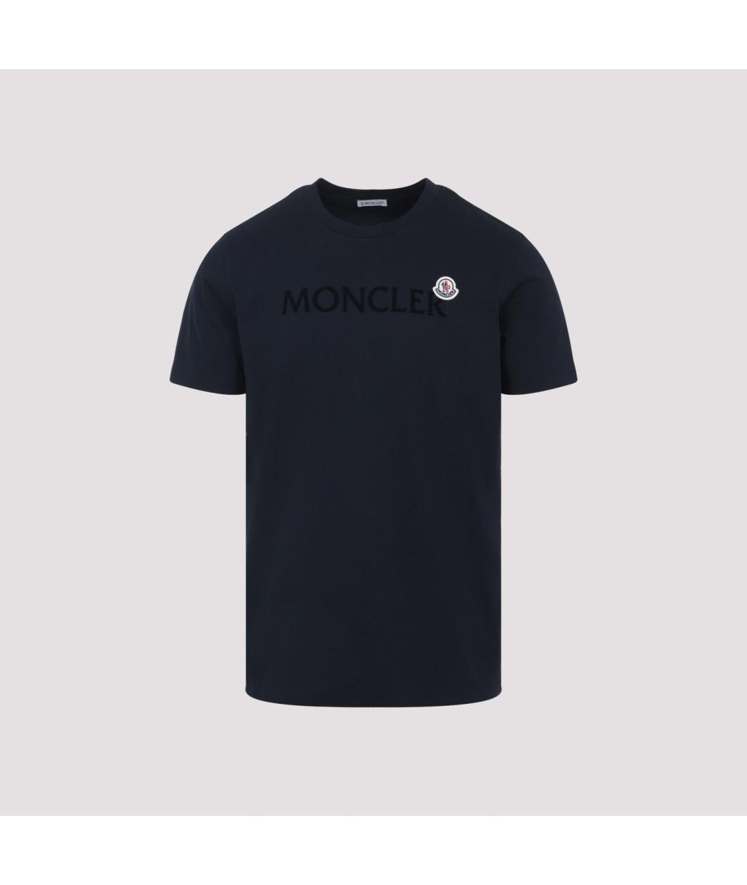 MONCLER Синяя хлопковая футболка, фото 2