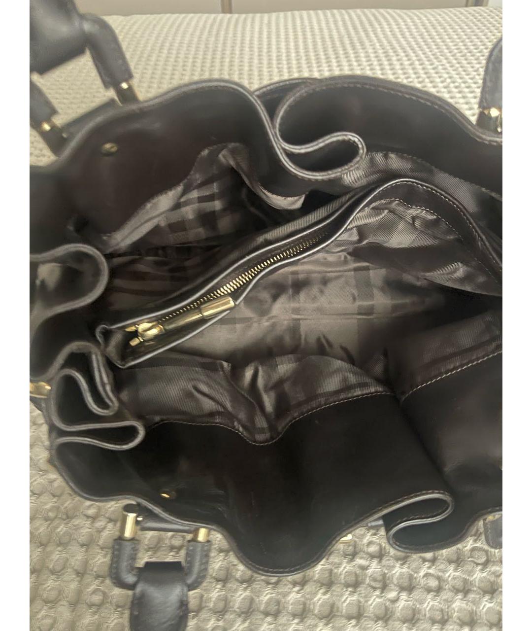 BURBERRY Коричневая кожаная сумка с короткими ручками, фото 2