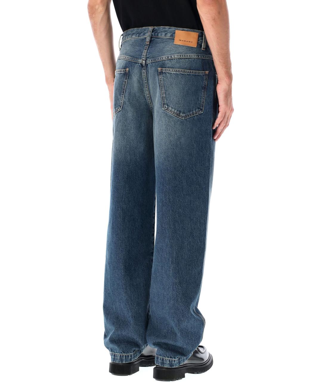 ISABEL MARANT Синие хлопковые прямые джинсы, фото 3