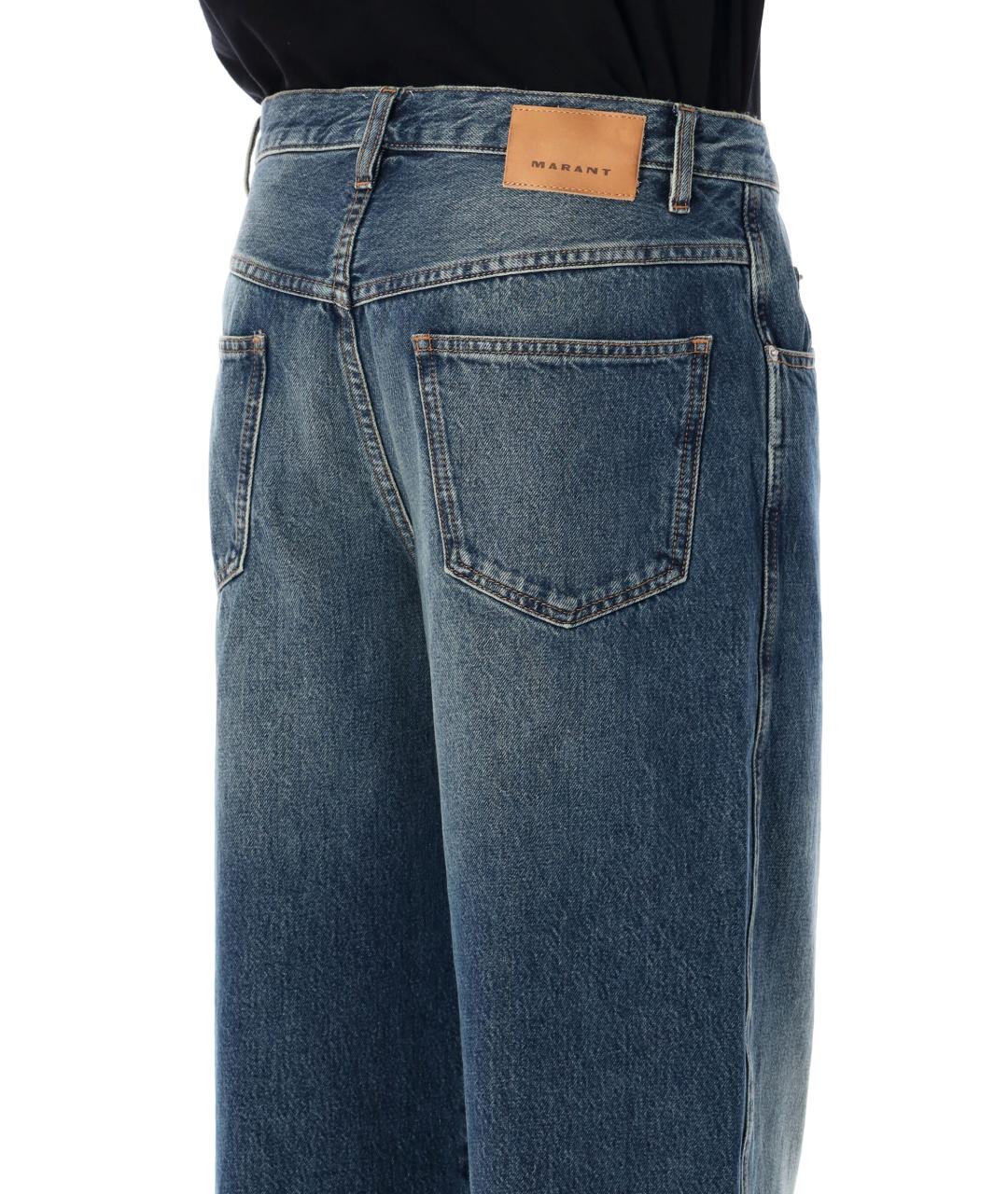 ISABEL MARANT Синие хлопковые прямые джинсы, фото 4