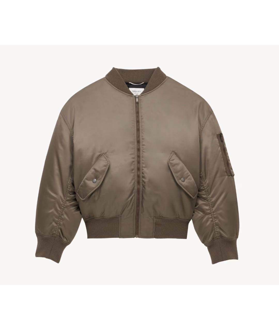 SAINT LAURENT Хаки полиамидовая куртка, фото 6