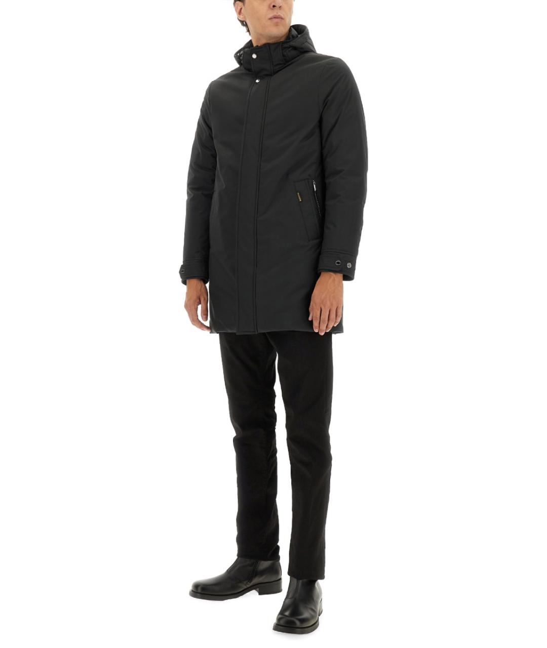 MOORER Черная полиэстеровая куртка, фото 3