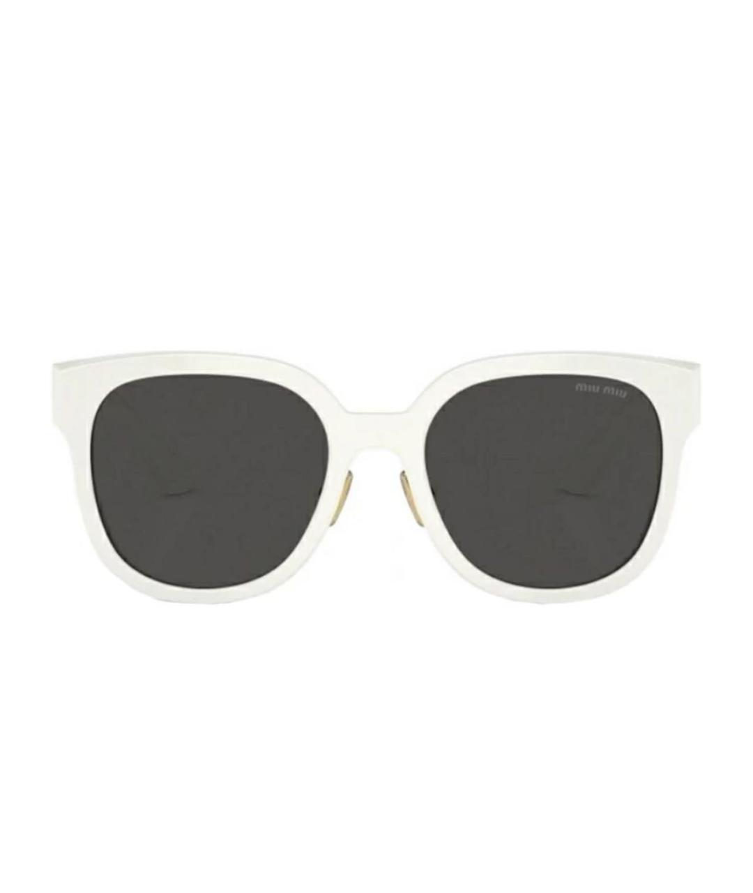 MIU MIU Белые пластиковые солнцезащитные очки, фото 2