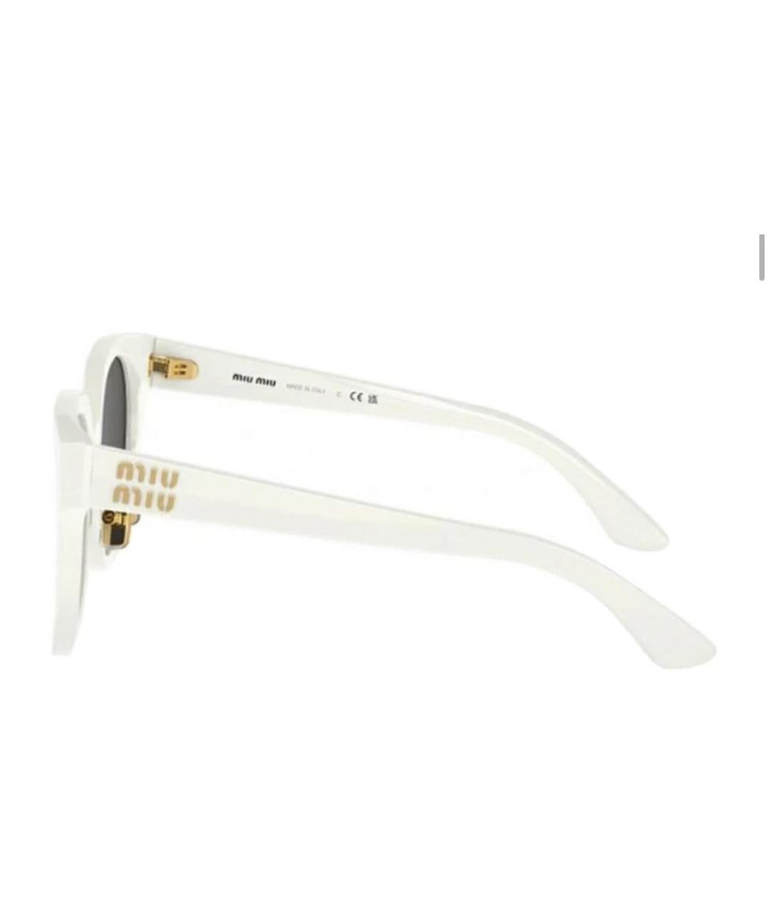 MIU MIU Белые пластиковые солнцезащитные очки, фото 3