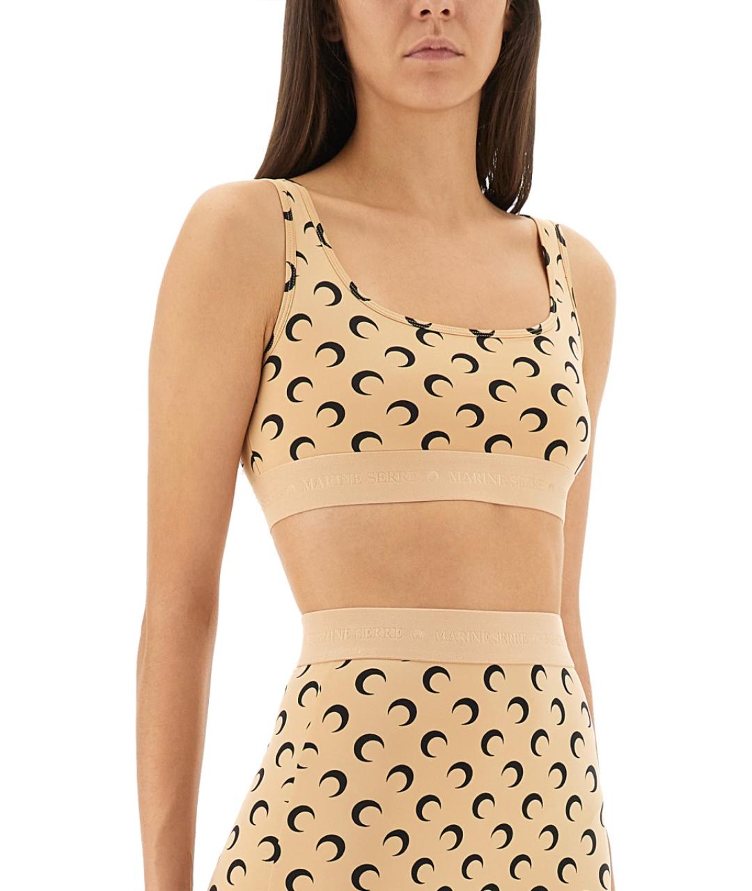 MARINE SERRE Бежевая полиамидовая майка, фото 4