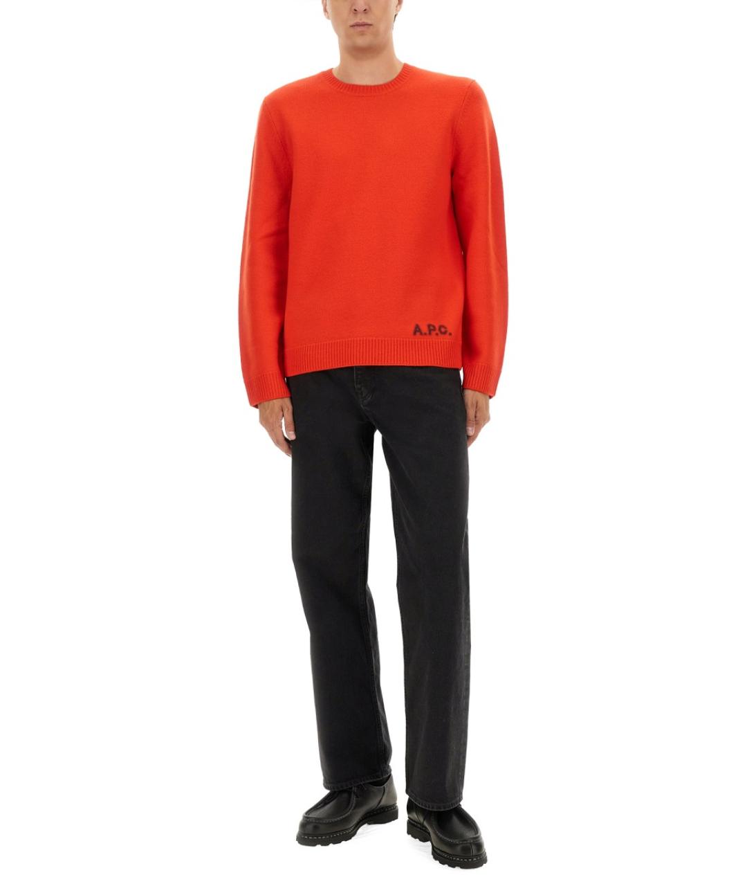 A.P.C. Красный шерстяной джемпер / свитер, фото 3