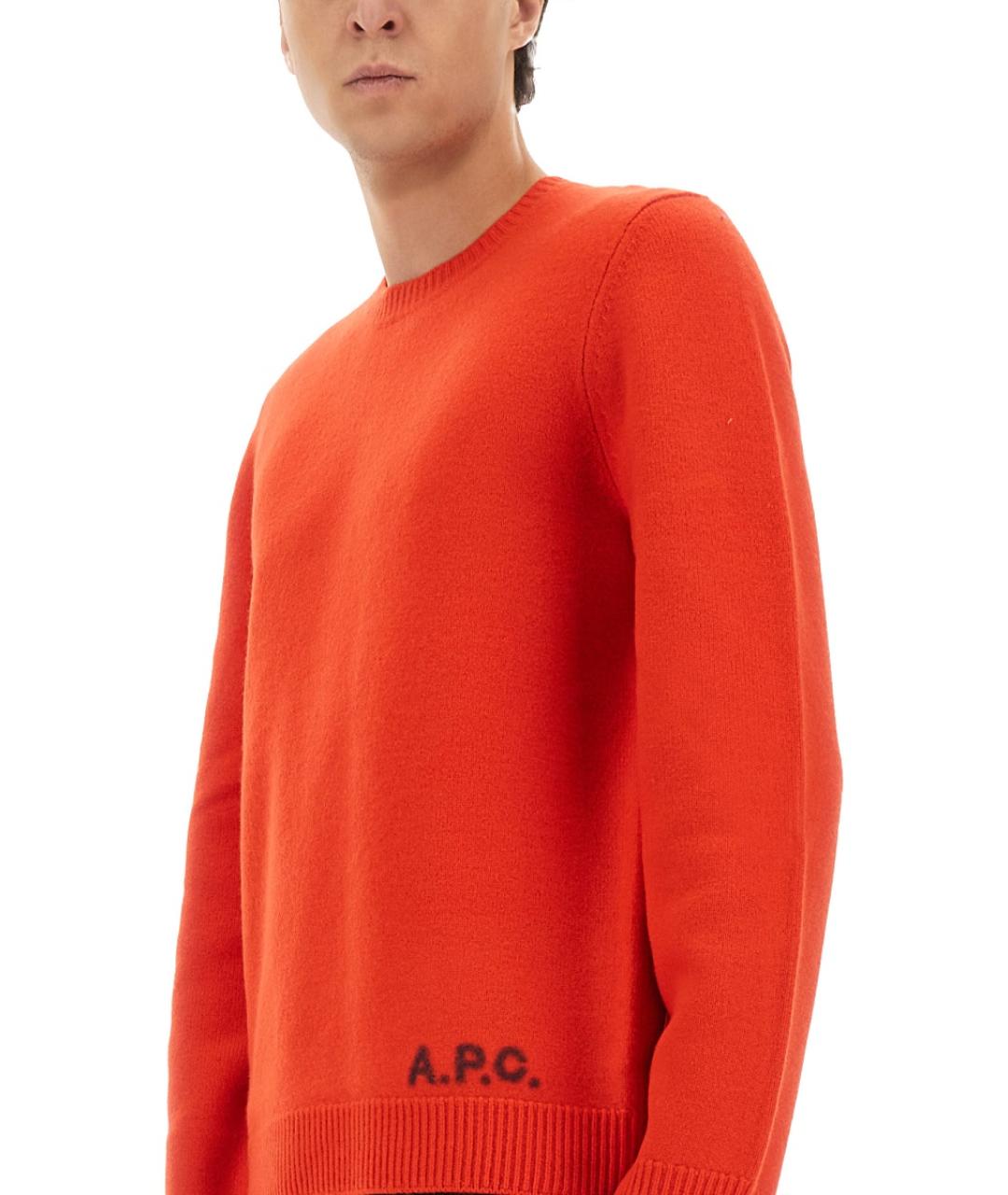 A.P.C. Красный шерстяной джемпер / свитер, фото 5