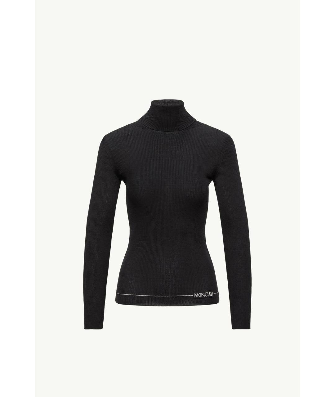 MONCLER Черная шерстяная водолазка, фото 6