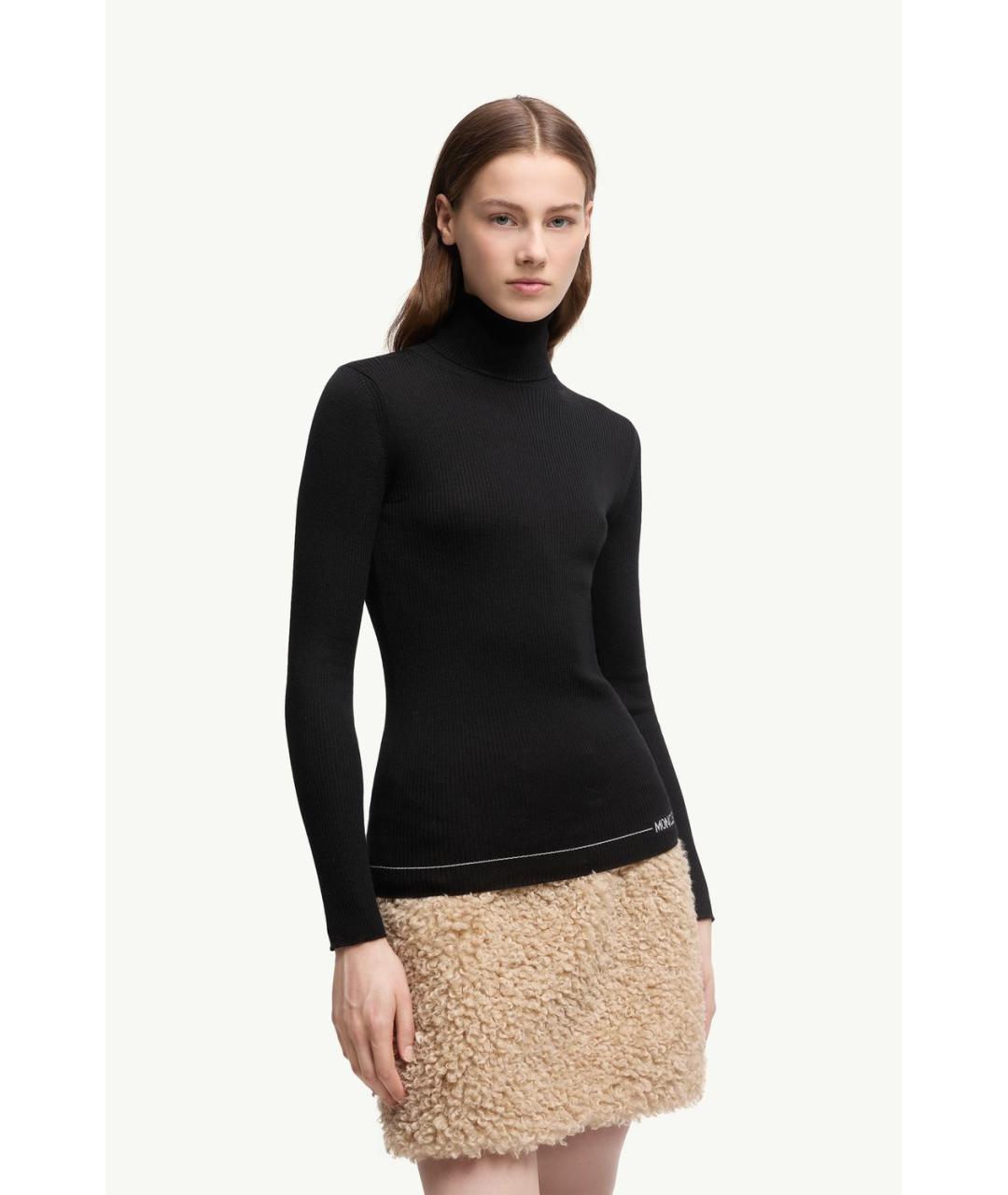 MONCLER Черная шерстяная водолазка, фото 3