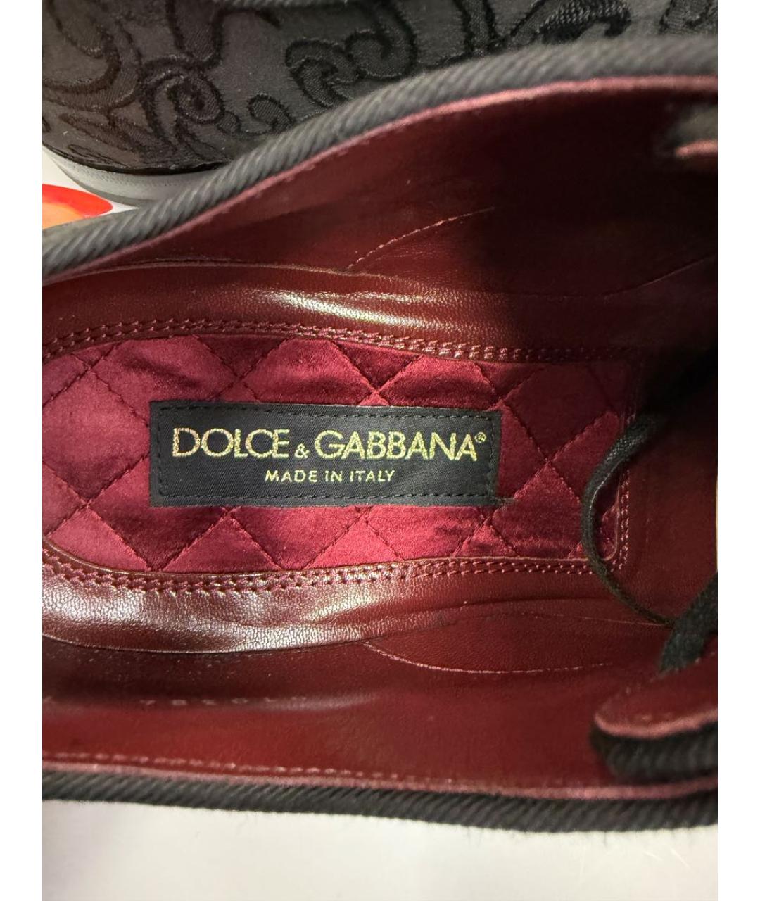 DOLCE&GABBANA Черные текстильные туфли, фото 7