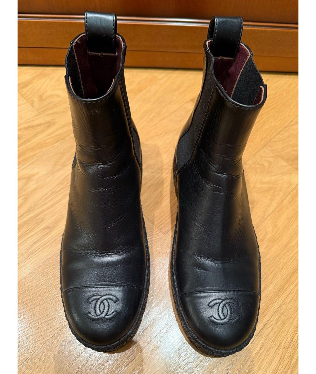 CHANEL Черные кожаные полусапоги, фото 2