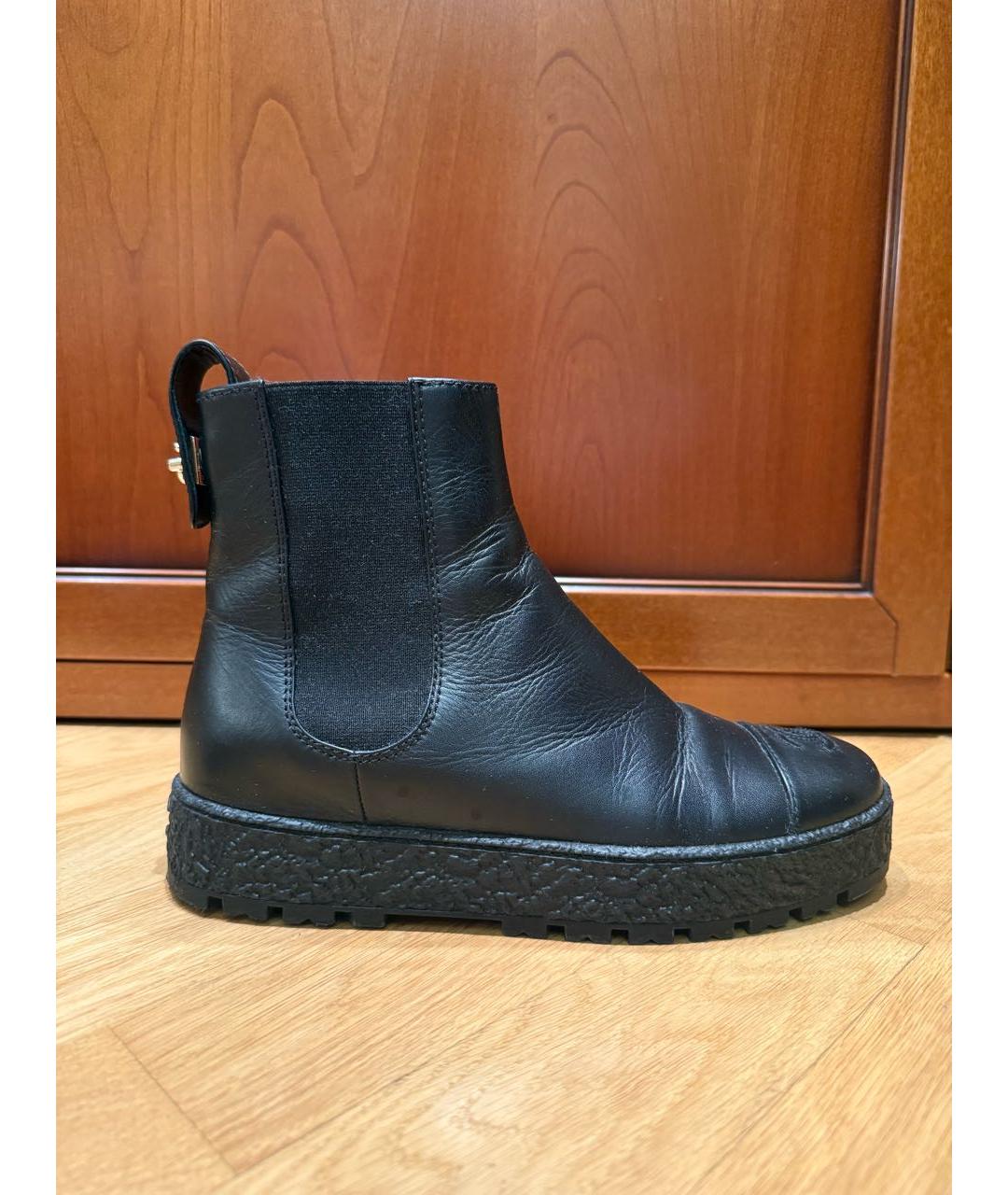 CHANEL Черные кожаные полусапоги, фото 8