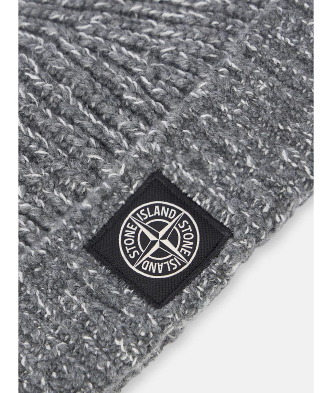 STONE ISLAND Серая шерстяная шапка, фото 3
