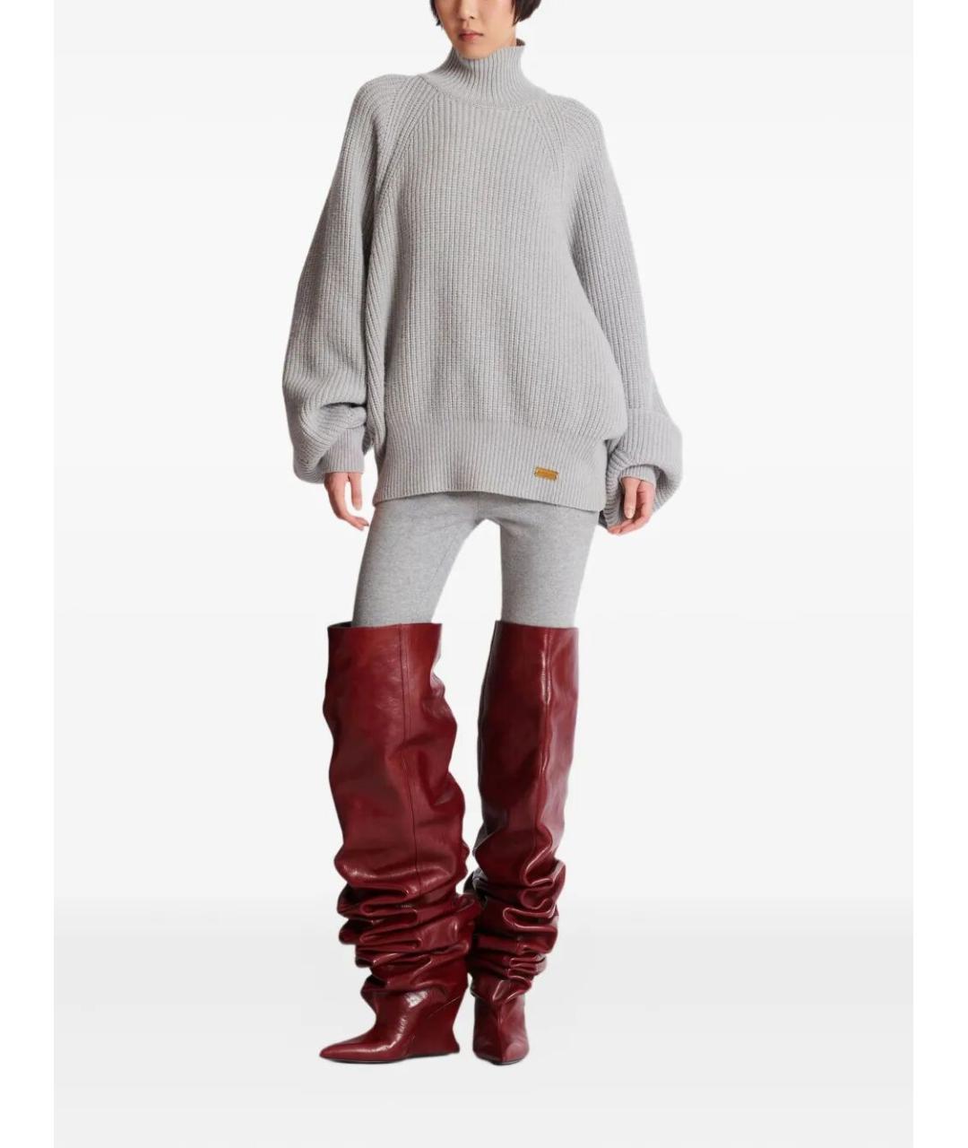 BALMAIN Серый шерстяной джемпер / свитер, фото 4