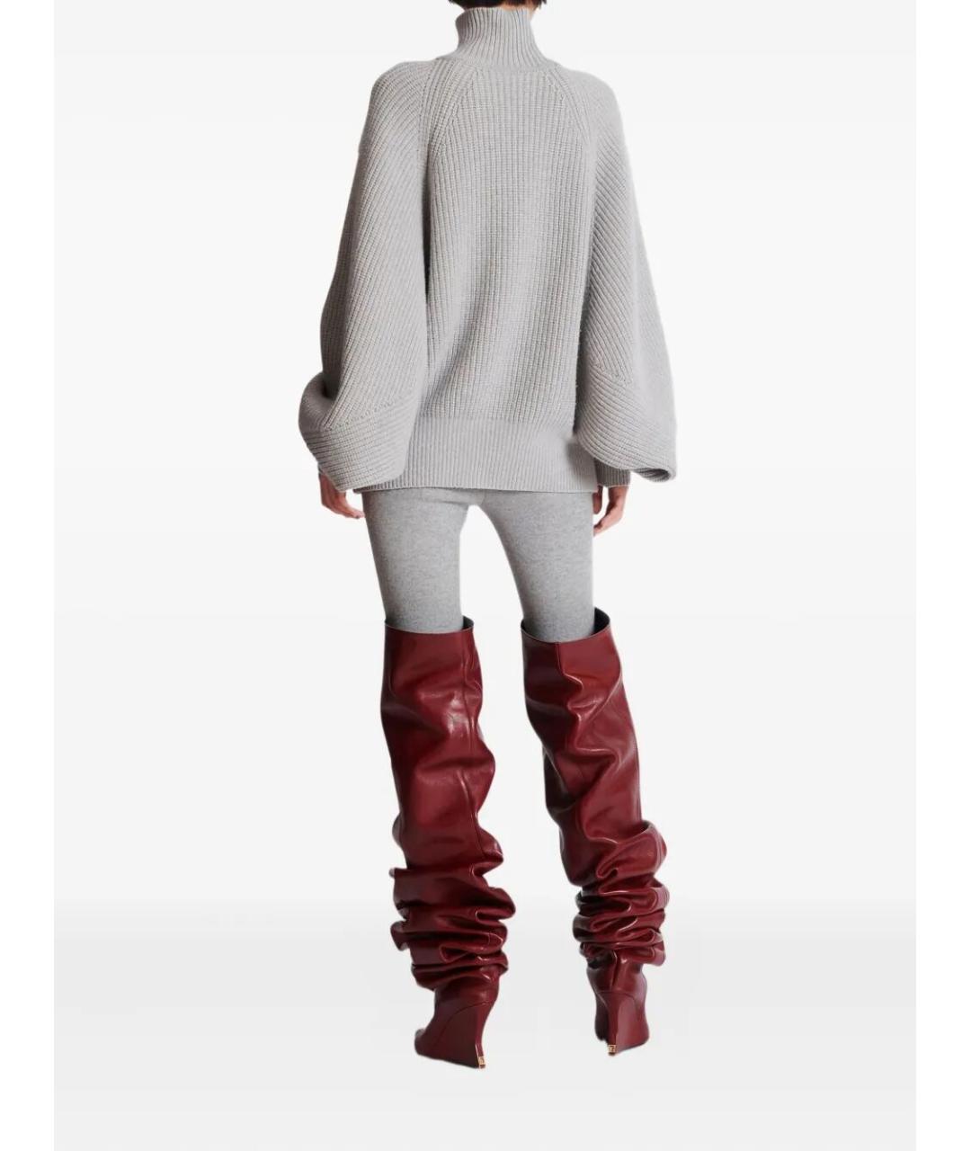 BALMAIN Серый шерстяной джемпер / свитер, фото 3