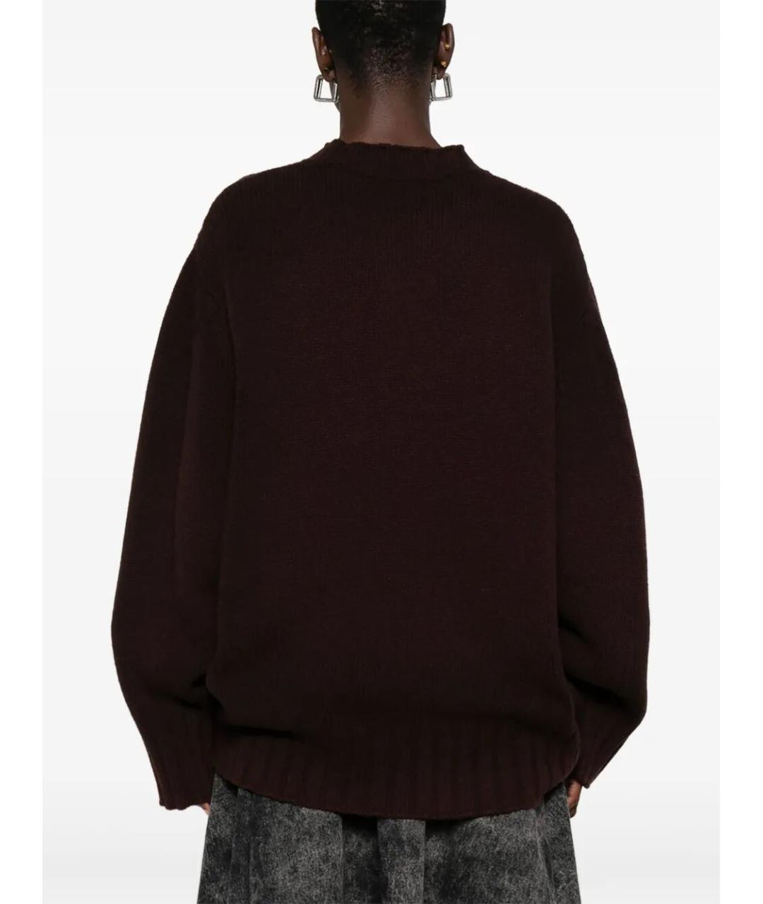 THE ATTICO Коричневый шерстяной джемпер / свитер, фото 5
