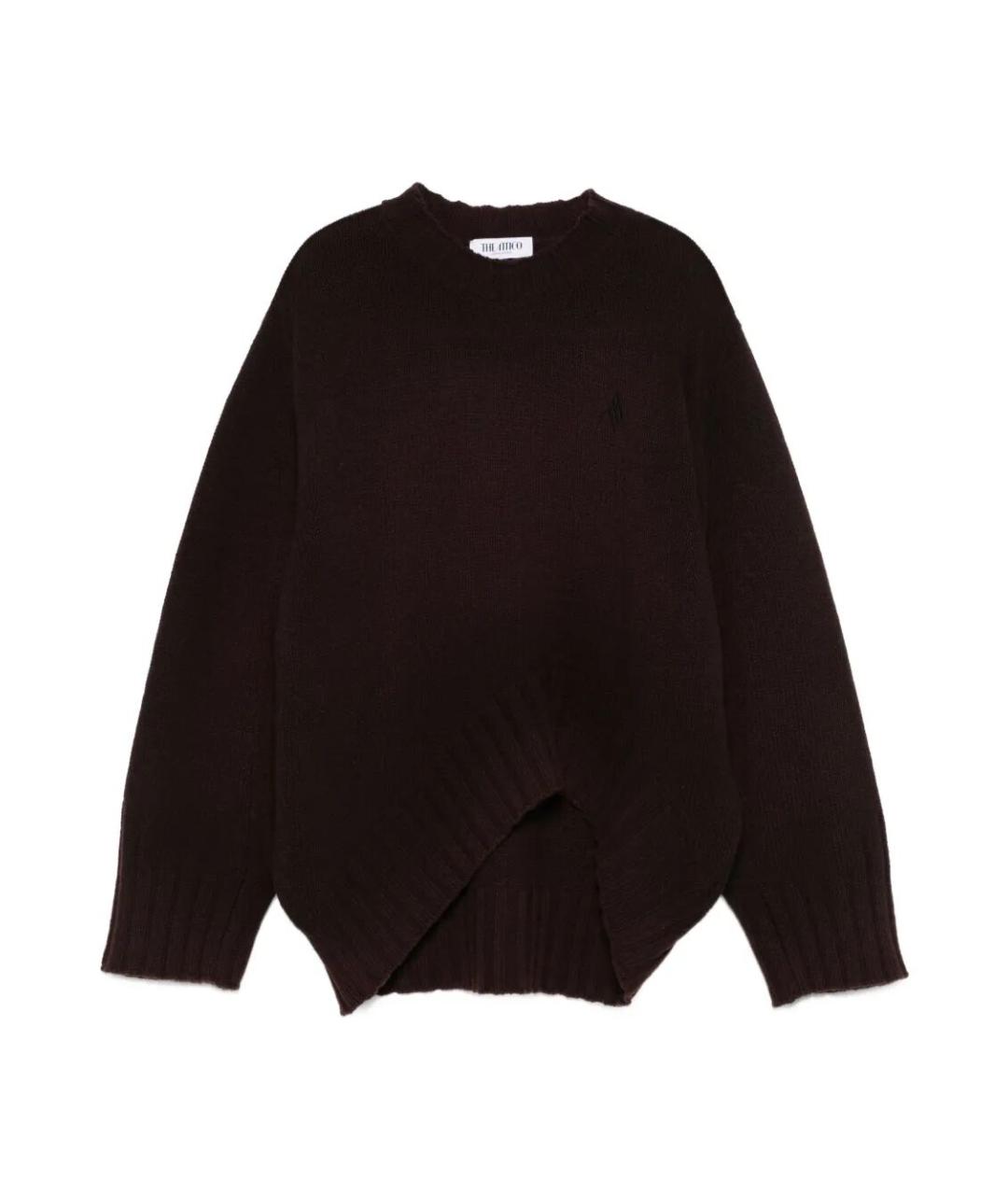 THE ATTICO Коричневый шерстяной джемпер / свитер, фото 1