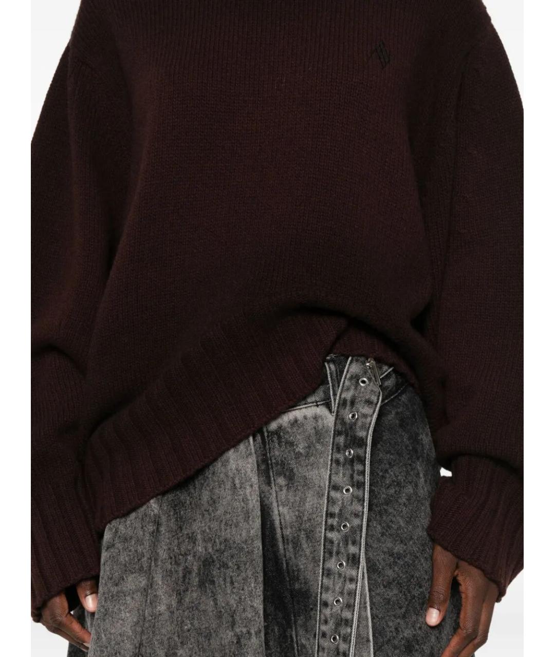 THE ATTICO Коричневый шерстяной джемпер / свитер, фото 3