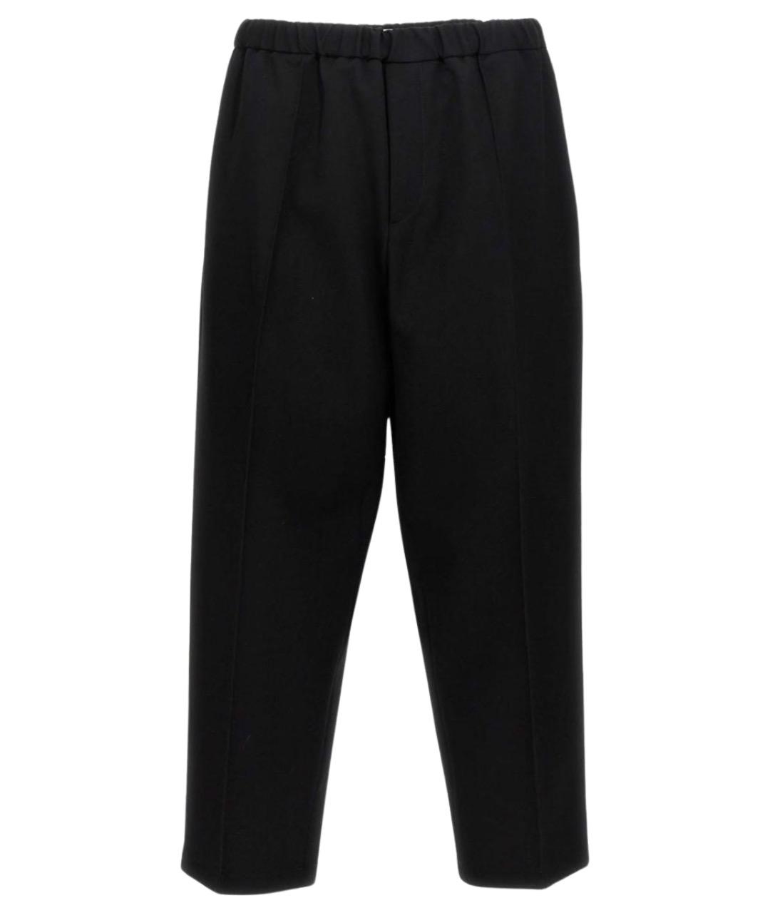 JIL SANDER Черные шерстяные классические брюки, фото 1