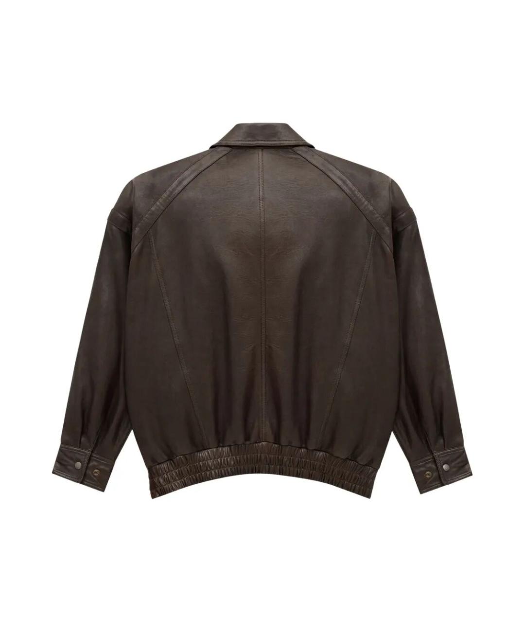 SAINT LAURENT Коричневая кожаная куртка, фото 2