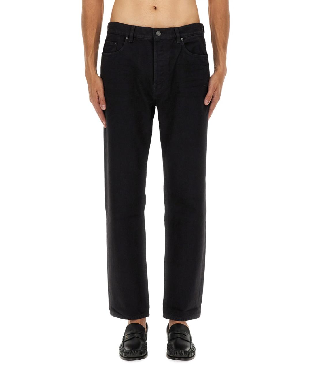 SAINT LAURENT Черные хлопковые прямые джинсы, фото 2